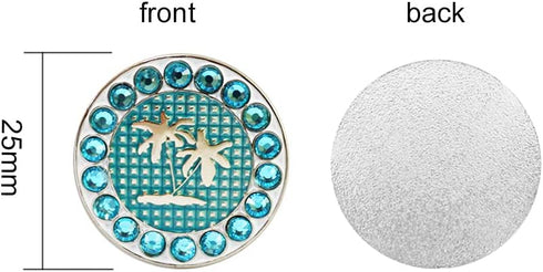 Pack of 3 Golf Ball Markers Crystal Ball Markers