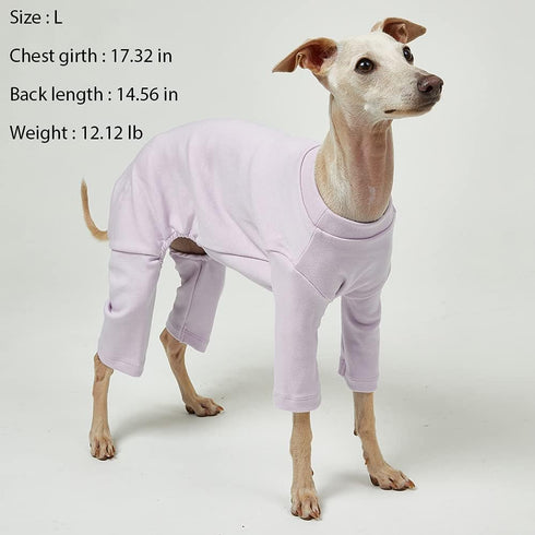 Basic Dog Pajamas, Durable and Elastic Dog Onesie Apparel Outfits for Doggie Jammies (Large, Purple)