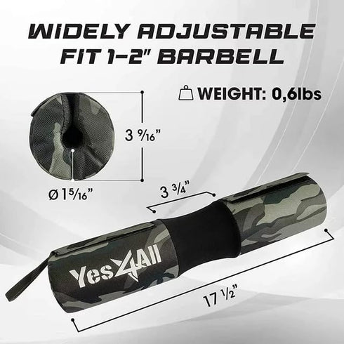 Yes4All Barbell Thick Foam Nylon Pad, Neck Shoulder Protective Pad For Lunges, Squats And Hip Thrust Fit Standard Olympic Bar by Yes4All