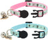2 Pack Glow in The Dark Cat Collar with Bell, Breakaway Safety Cat Puppy Collars with Pendant Light Blue and Pink