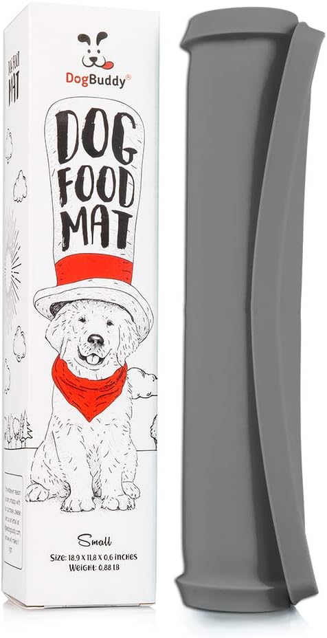 DogBuddy Waterproof Dog Food Mat, Silicone Mat for Dog Bowls, Nonslip Pet Feeding Mat, Small: 19"x12"