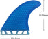 Single Tab Surfboard Fin - Fiberglass+Honeycomb Quad fin S/M Size (Blue G5+GL)