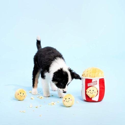 ZippyPaws Burrow Food Buddies Popcorn Bucket, Interactive Dog Toys for Small & Medium Dogs