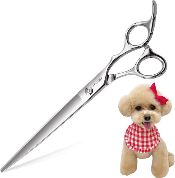 Straight Dog Grooming Scissors, 8.0'' Professional Shears for Thick Coat Medium Large Dog Cat