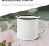 Sosoport 2Pcs Enamel Camp Mug, Retro Enamel Wine Cups with Handle for Camping Coffee, Vintage Metal Mug