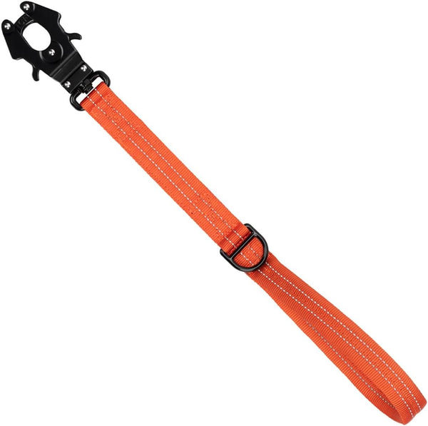 ICEFANG Short Dog Leash 18 Inch Reflective Nylon Traffic Leash with Padded Handle for Medium Large Dogs