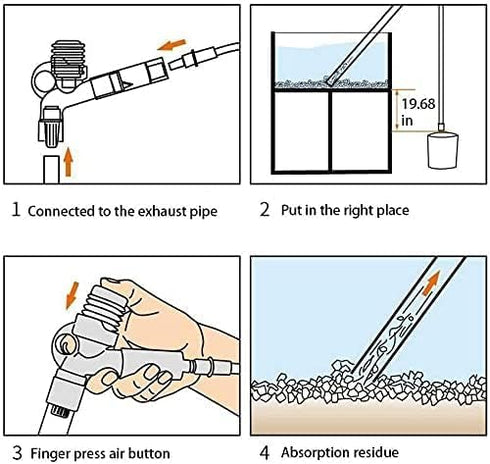 Aquarium Gravel Cleaner Kit, Long Nozzle Water Changer for Water Changing and Filter Gravel Cleaning with Adjustable