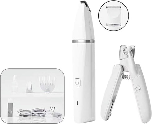 DC5V 1A 2 1 IPX7 Trimmer Tyenaza Pet Electric Hair Clipper, in Low Noise Waterproofs USB Charging Dog Cat Grooming