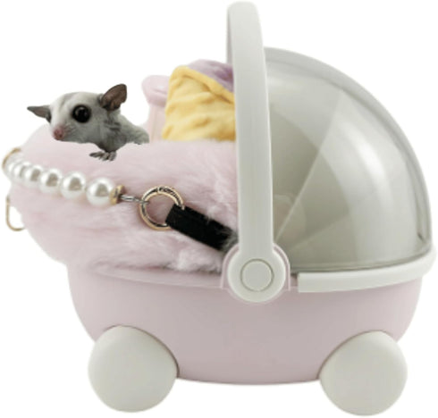 Copfeu Sugar Glider Carrier Cage with Warm Nest, Cushion, Mat and Safe Lock,