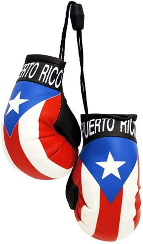 Puerto Rico Country Flag Mini Boxing Gloves for Car Mirror Hanging