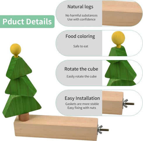 Bird toys & Bird Perch, Bird Wooden Block Chewing Toy Parrot Foraging & Puzzle Toys Bird Cage Accessories for Conures