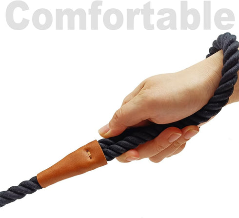 2 FT Short Dog Leash, Soft Braided Leash with Leather Connection for Small to Large Dogs (24 Inch x 1/2'')