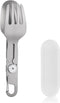ZING TTI Titanium Camping Flatware, 2 in 1 Removable Foldable Tableware, Fork and Spoon,