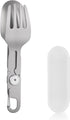 ZING TTI Titanium Camping Flatware, 2 in 1 Removable Foldable Tableware, Fork and Spoon,
