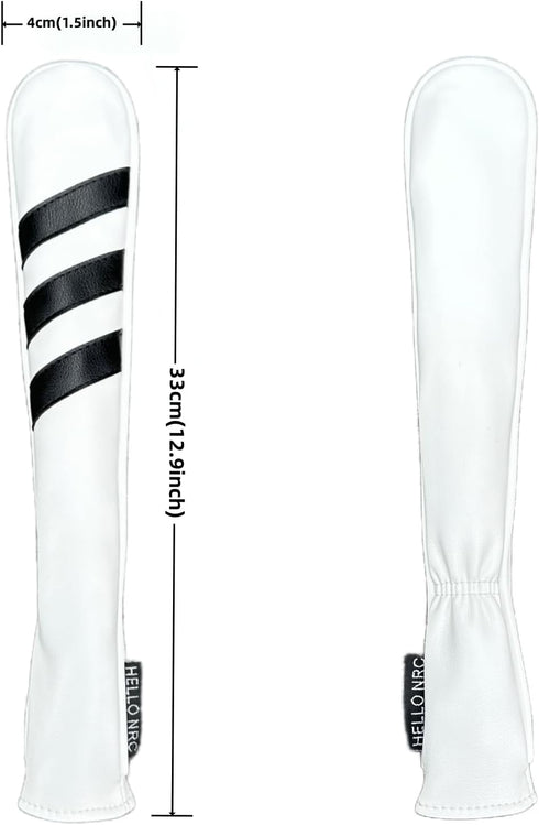 Golf Alignment Stick Cover - Chilxe White Synthetic Leather Headcover for Alignment Stick, Basic Golf Accessories