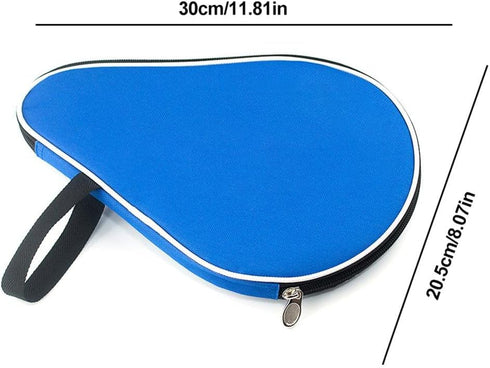 Table Tennis Bat Bag, Ping Pong Paddle Pouch with Ball Storage Pocket, Waterproof Racket Cover with Inner Liner