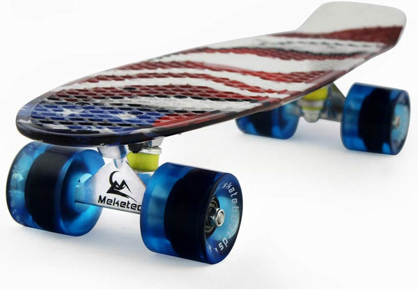 Skateboards Complete 22 Inch Mini Cruiser Retro Skateboard for Kids and Beginners