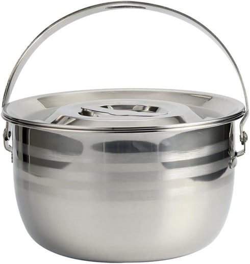 PRETYZOOM Camping Griddle Camping Pot Jacketed Kettle, Thicken Child Stainless Steel Stew Pot