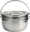 PRETYZOOM Camping Griddle Camping Pot Jacketed Kettle, Thicken Child Stainless Steel Stew Pot