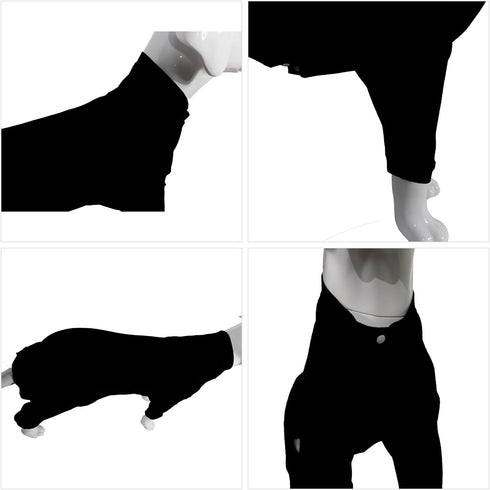 Lovelonglong Black Dog Pajamas, Lightweight Pure Cotton 4 Legs Jumpsuits T-Shirt PJS Costume for Large Medium Small