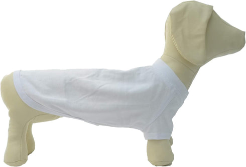 Lovelonglong Pet Clothing Dog Costumes Blank T-Shirt Tee Shirts for Dachshund Dogs, Corgi 100% Cotton White D-M