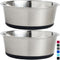 Gorilla Grip Stainless Steel Metal Dog Bowl Set of 2, Heavy Duty Feeding Dishes, BPA Free, Holds 4 Cups (Black)