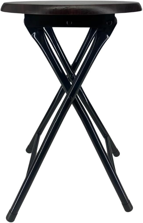 MOON FLOWER Portable Folding Chair with Wooden Seat | Ideal for Picnics, Camping Trips, or Outdoor Events, Brown - No