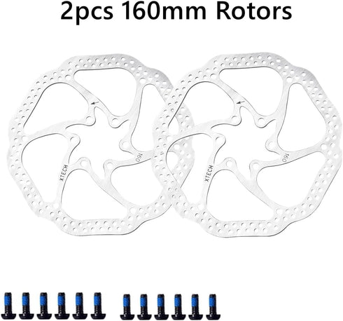ZOOM DB680 1 Pair MTB Disc Brake Set, Mechanical Disc Brake Kit with 160mm Rotor for Mountain and Road Bikes