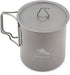 TOAKS Titanium Camping Cup, 450ml with Lid – Compact, Foldable Handle, Rustproof and Durable