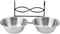 Owlike Stainless Steel Dual Hanging Food Water Bowl Feeder with Hook for Cat Pet Dog Puppy Crate Cage