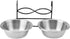 Owlike Stainless Steel Dual Hanging Food Water Bowl Feeder with Hook for Cat Pet Dog Puppy Crate Cage