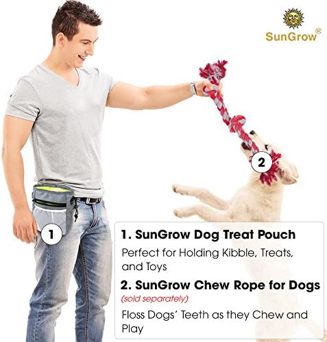 SunGrow Dog, Ferret & Parrot Training Pouch, Weather-Proof Treat Bag with Adjustable Shoulder Strap and Waist Belt