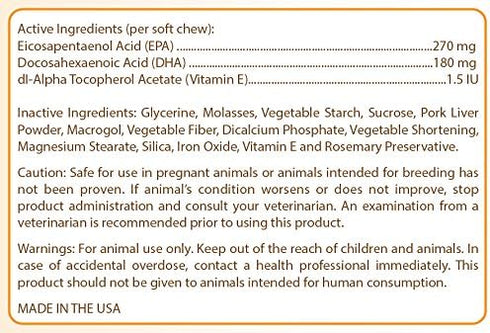 Healthy Breeds Pomeranian Omega HP Fatty Acid Skin and Coat Support, 60 Count Soft Chews