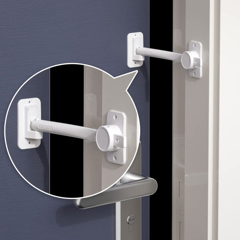 EUDEMON Child Proof Door Finger Pinch Guard, Adjustable Door Stopper and Latch for Pets, White