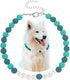 Madison Tyler Dog Beaded Necklace, Adjustable Durable Pet Collar, Cute Fashion Jewelry for Dogs, Green Beaded, 19 inches