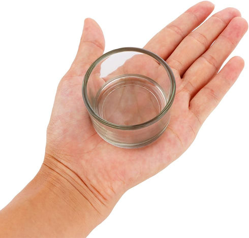 2 Pcs Hamster Food and Water Bowl, Glass Anti-Turning Transparent Dish for Small Pets