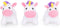 ZippyPaws Burrow Replacement Miniz, Unicorn 3-Pack Plush Dog Toys with Squeakers, Rainbow