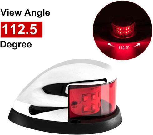 Sebnux Boat Navigation Light Red and Green LED Marine Navigation Boat Bow Light for Pontoon and Small Boat (Silver)
