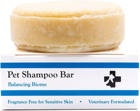 Balancing Biome Pet Shampoo Bar for Dogs & Cats Vet-Formulated, Fragrance-Free, Hypoallergenic,