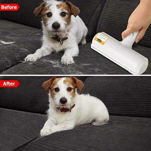 Nado Care Pet Hair Remover Roller, Self Cleaning Lint Roller for Dog & Cat Hair from Furniture, White