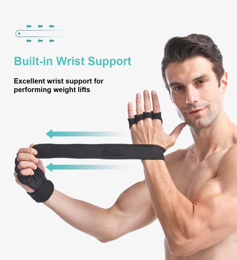 SUJAYU Workout Gloves for Men Workout Gloves Women, Wrist Wraps Wrist Straps for Weightlifting, Versa Grips Lifting