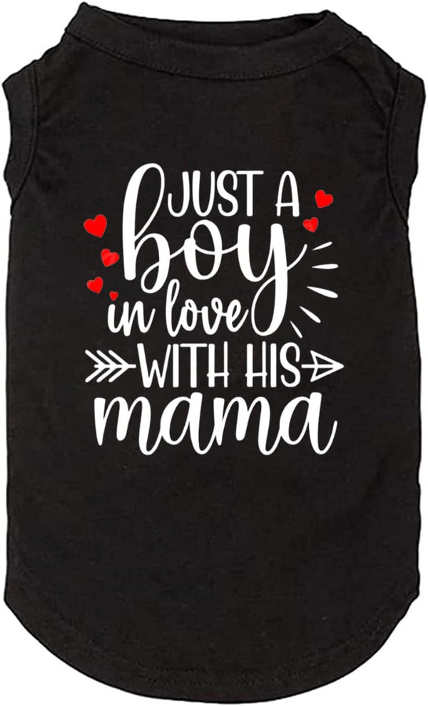 Dog Clothes - Just a Boy in Love with Mama Shirts for Small Medium Large Dogs, Parent-Child Suit