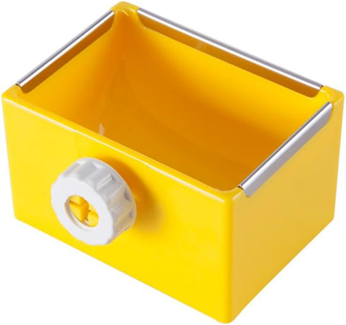 Cage Feeder Food & Water Hay Bowl Dish Bin for Small Animals, Yellow, for Rabbit, Guinea Pig, Chinchilla, Hamster,
