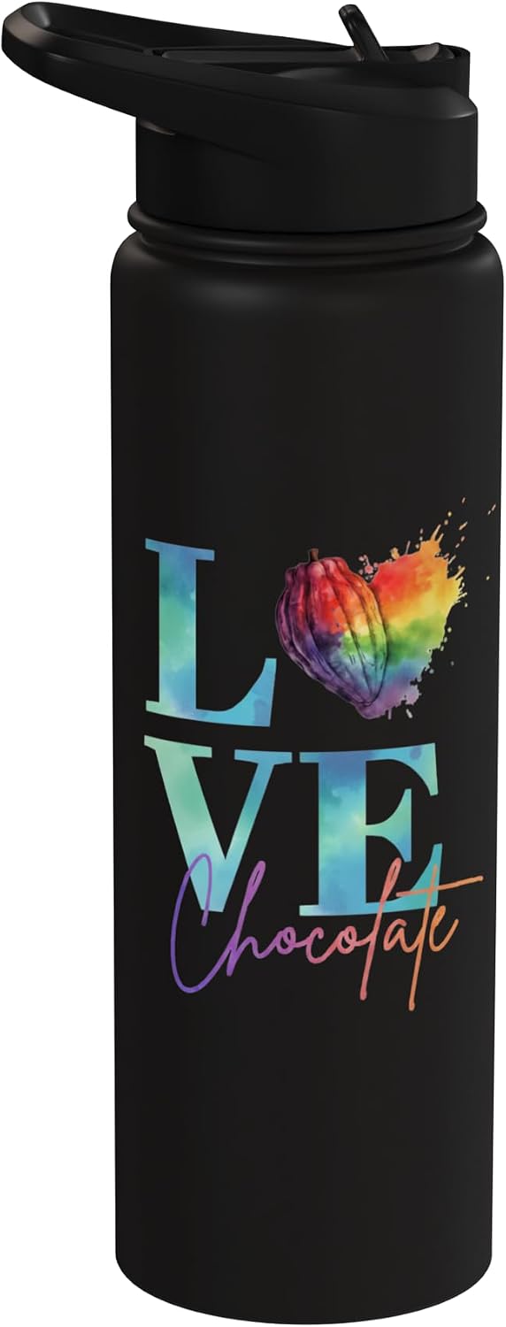 Fleur Sauvage Chocolates Love Chocolate Cocoa Pod Heart Stainless Steel Insulated Water Bottle