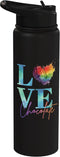 Fleur Sauvage Chocolates Love Chocolate Cocoa Pod Heart Stainless Steel Insulated Water Bottle