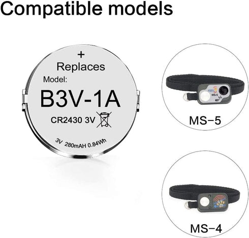 Abeden B3V 1A Lithium Replacement Batteries, Compatible with High Tech Pet MS-4 and MS-5 (4 Pack)
