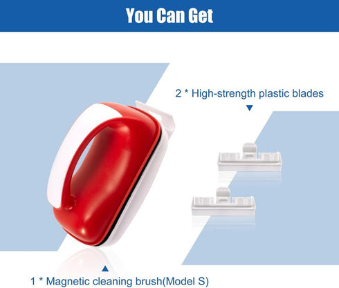 Novique 2 Small Aquarium Cleaning Tool Fish Tank Strong Magnetic Algae Scraper Glass Cleaner Floating Scrubber Brush