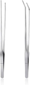 2pcs Stainless Steel Feeding Tongs, Long Tweezers 27cm/10.6 inches for Aquarium Plants