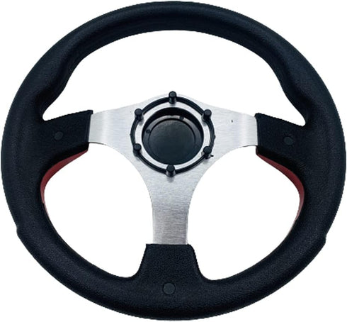 Universal 12.5” Red Golf Cart Steering Wheel for Club Car, EZGO RXV, TXT, Yamaha, Precedent, Tempo, DS
