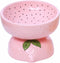 Cat Food Bowl Whisker Friendly, Ceramic Raised Bowl for Indoor Cats, Extra Wide Tilted Dish in Pink